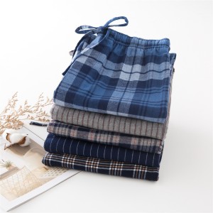 Nuevos pantalones de dormir de tela de lana para hombres en otoño e invierno, pantalones largos gruesos de gran tamaño y sueltos para el hogar exportados a Amazon.