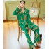Pijama de seda de hielo de alta calidad con tigre para mujeres, nuevo de 2023, con pantalones largos de verano, de manga larga, para el hogar o para vestir, estilo red hot