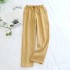 Pantalones de pijama a cuadros japoneses para mujeres, gasa de algodón puro de primavera y verano, pantalones de hogar de gran tamaño y sección delgada que se pueden usar en el exterior.