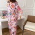 Conjunto informal de pantalones largos de mujer de tono suave y casual de 50 piezas de algodón transpirable para casa y pijama