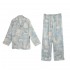 Conjunto de pijama de dos piezas de seda de hielo para mujeres de verano de 2023, color azul hielo con ajuste holgado para el hogar