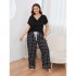 Pijamas de talla grande para mujeres de primavera y verano, pantalón corto de manga corta para gorditas en casa, estilo europeo y americano de Amazon