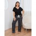 Pijamas de talla grande para mujeres de primavera y verano, pantalón corto de manga corta para gorditas en casa, estilo europeo y americano de Amazon