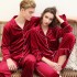 2021 pijama de pareja pantalón de manga larga de dos piezas de terciopelo dorado invierno