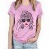 Taylor Swift Women 's Fashion Leisure minimalista estampado camiseta de manga corta de cuello redondo