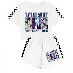 Camiseta Taylor Swift y pantalones cortos conjuntos de pijamas deportivos para niños y niñas