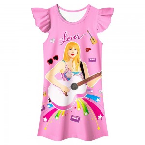 Pijama de manga corta para niñas Taylor Swift vestido casual Taylor Swift