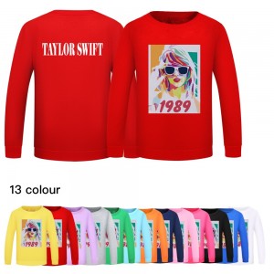 Camiseta multicolor de cuello redondo para niños y niñas Taylor Swift pijama de manga larga para niños Taylor Swift