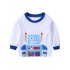 Conjuntos de pijama con estampado de robot de manga larga para niños pequeños de 2 piezas