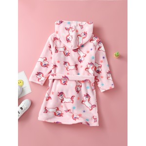 Bata de franela para niñas, pijama con capucha, ropa de salón, Otoño Invierno 2022, novedad