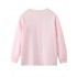 Conjuntos de pijama de algodón rosa con cuello redondo y estampado de unicornio de dibujos animados informales para niñas de 2 uds.