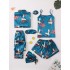 Pijamas multifuncionales de satén para mujer, camisetas de manga larga, pantalones, chaleco, pantalones cortos, antifaz para los ojos, conjunto de bolsa de turbante