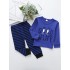 Conjunto de pijama con pantalón a rayas y top de manga larga estampado azul Good Stuff para bebé niño