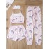 Conjunto de pijama y pantalón corto con estampado de nubes y arcoíris para niñas
