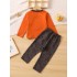 Niños Casual Lindo Impreso Cuello Redondo Manga Larga Pantalones Pijamas Conjunto