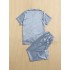 Conjunto de pijama con botones de satén para hombre de 1 pieza