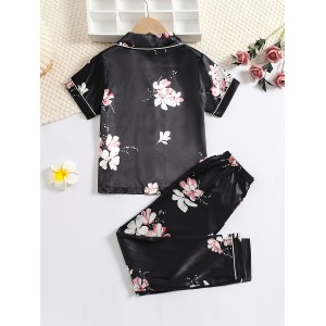 Conjunto de pijama de manga corta para niñas