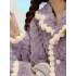 Conjunto de pijama sólido exterior térmico de forro polar grueso