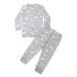 2 piezas de pijamas y pantalones de manga larga con cuello redondo y estampado de dibujos animados para niñas