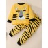 Conjuntos de pijama con estampado animal y cuello redondo informal para niños de 2 piezas