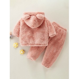 Pijamas y pantalones de franela de color sólido para niñas pequeñas-Productos para bebés-Temu