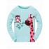 Recortes de precios de Navidad Popshion 2 piezas Niñas Color Jirafa Búho de dibujos animados Pijama de manga larga Traje de algodón