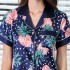 senoras rosado seda de hielo batas Set para verano Pijama seda simulado hembra