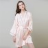 Seda simulada batas para verano Mid-Manga largaMorning Vestido seda de hielo Albornoz