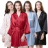 Seda simulada batas para verano Mid-Manga largaMorning Vestido seda de hielo Albornoz