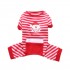 Ropa para mascotas Vestido de Navidad Vestido de cuatro piezas Pijamas de Navidad a rayas