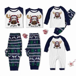 impresión de trajes de padres e hijos en casa pijamas de matemáticas de Navidad