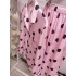 VS pantalones de manga larga con estampado de lunares de color sólido delgado pijama para mujer