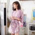 2019 Nuevo cómodo morning pjs para senoras Crane Impresióned Dama de honor seda de hielo delgada Sexy batas