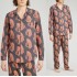 Pantalones de algodón de manga larga Traje de pijama de hombre cómodo y casual