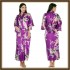 Dama de honor larga pjs para senoras pavo real Impresioned pijama y robe sets