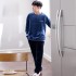 Manga larga hombre invierno Sports Espesamiento franela para caes y invierno pijamas