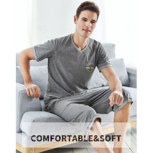 algodón manga corta pijamas 100% algodón impact color simple leisure T-shirt