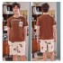 Nuevo conjunto de pijamas coreanos casuales para hombres y mujeres de algodón de manga corta para hombres y mujeres
