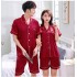 Cárdigan delgado de manga larga de seda de hielo para hombres y mujeres, pijama de talla grande