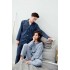 Pijama de pareja de gasa de doble capa de algodón peinado sin costura de estilo japonés