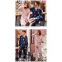 Par de pijamas de algodón de manga larga cardigan coreano pijamas delgados del hogar