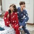 Los amantes de la sección delgada de algodón pijamas de manga larga usan pijamas caseros