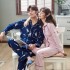 Los amantes de la sección delgada de algodón pijamas de manga larga usan pijamas caseros