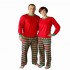 Pijamas multicolores a rayas de hombres y mujeres para la Navidad