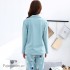 Manga largaenoras's algodón Pijama sets para primavera Korean Open Shirt Full batas sets female