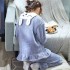 Conjunto de pijamas de terciopelo grueso y de franela de primavera y otoño para damas.