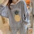 Pijamas de franela de gran tamaño con capucha caliente y manga larga para el invierno