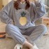 Pijamas de franela de gran tamaño con capucha caliente y manga larga para el invierno