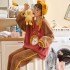 Conjunto de pijamas de franela dulce para invierno