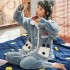 Conjunto de pijama de franela larga de terciopelo más grueso y cálido